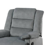 Fauteuil inclinable manuel Kori, velours gris foncé rembourré, bois massif