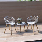 Ensemble de salon de jardin Jamesdar Kurv 3 pièces de style moderne du milieu du siècle