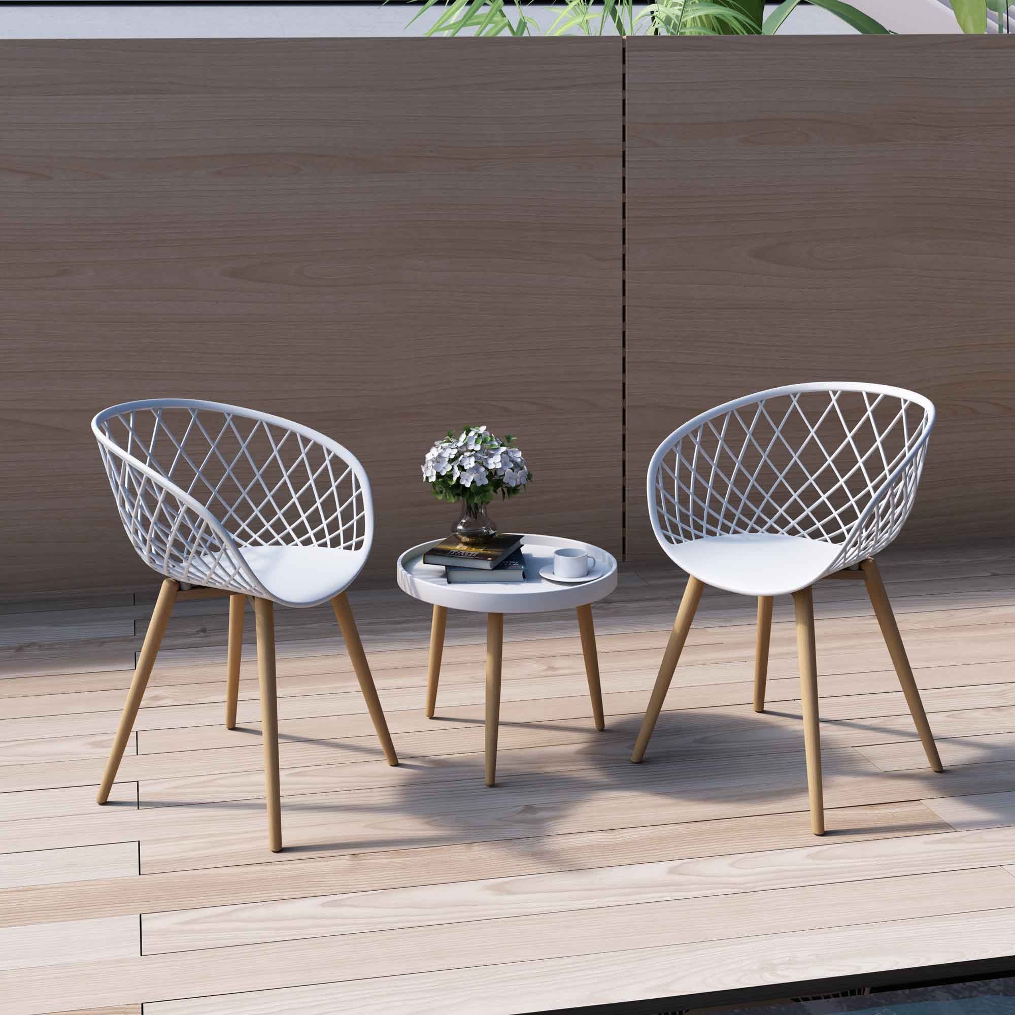 Ensemble de salon de jardin Jamesdar Kurv 3 pièces de style moderne du milieu du siècle