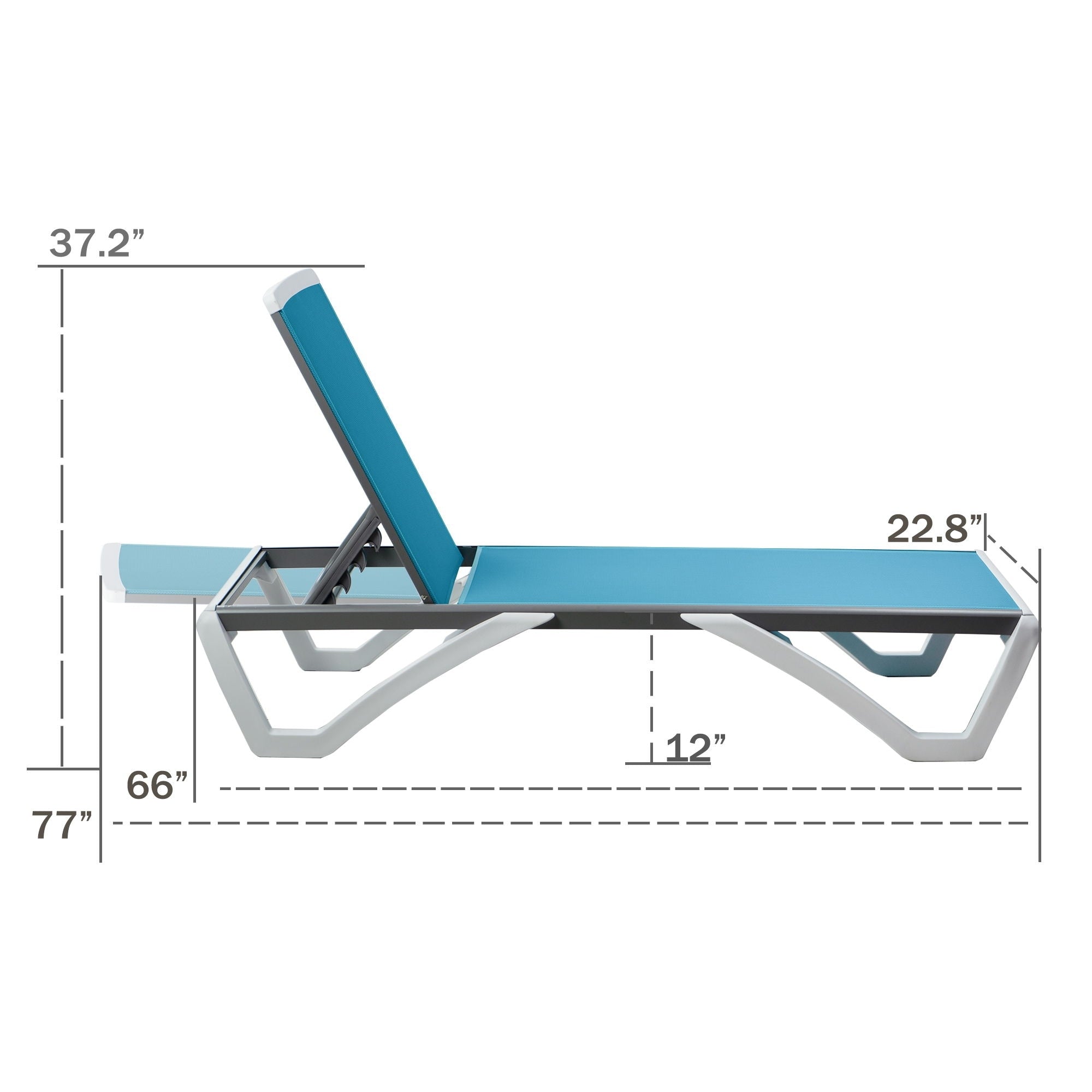 Chaise longue inclinable et réglable Kozyard Alan avec pieds en aluminium et résine polypropylène