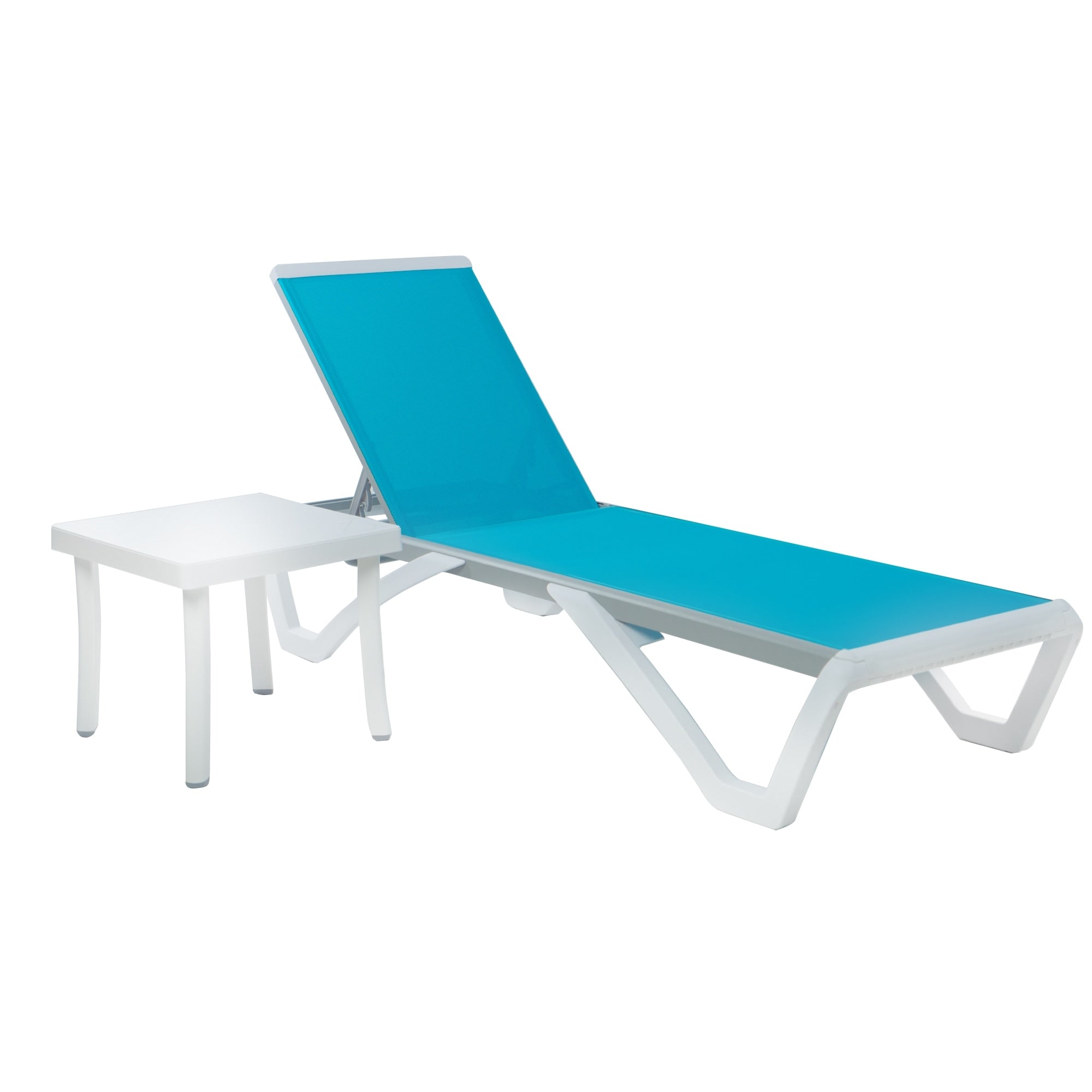 Chaise longue inclinable et réglable Kozyard Alan avec pieds en aluminium et résine polypropylène