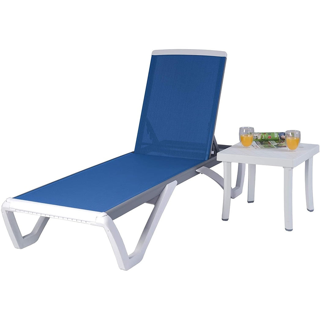 Chaise longue inclinable et réglable Kozyard Alan avec pieds en aluminium et résine polypropylène