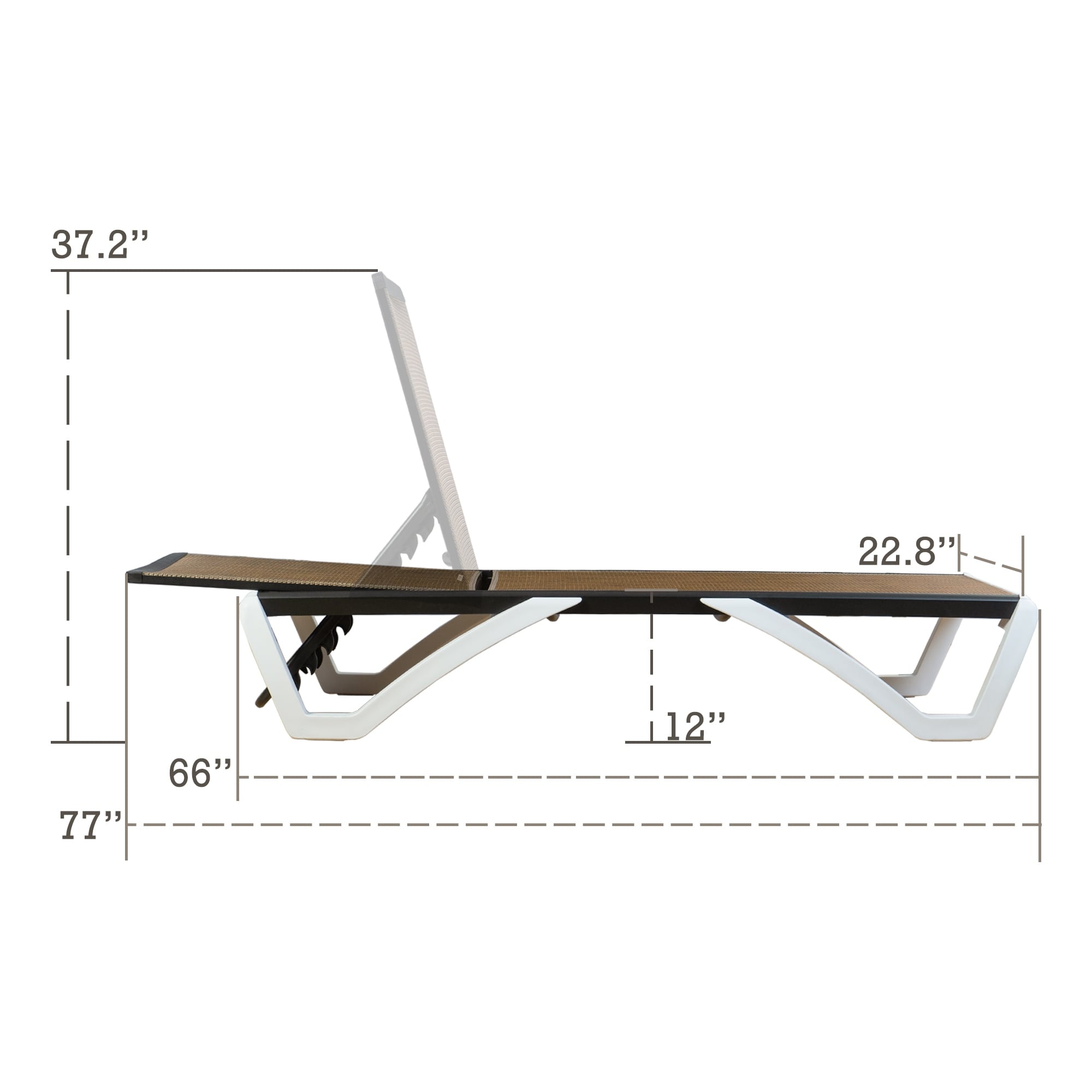 Chaise longue inclinable et réglable Kozyard Alan avec pieds en aluminium et résine polypropylène