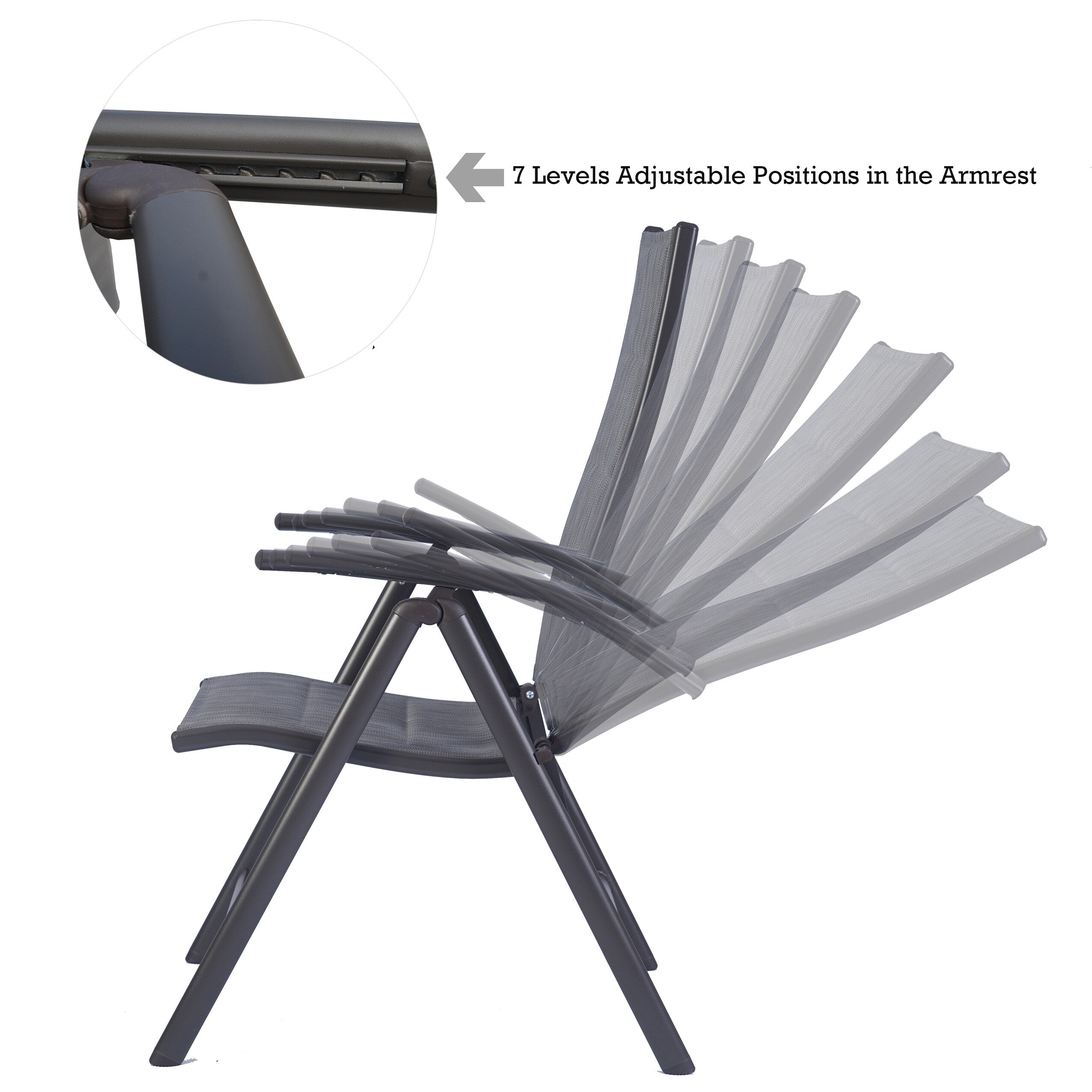 Lot de 2 chaises pliantes pour salle à manger d'extérieur Kozyard Coolmen
