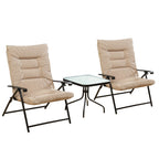 Ensemble de bistrot pliant rembourré Kozyard Elsa 3 pièces pour patio extérieur