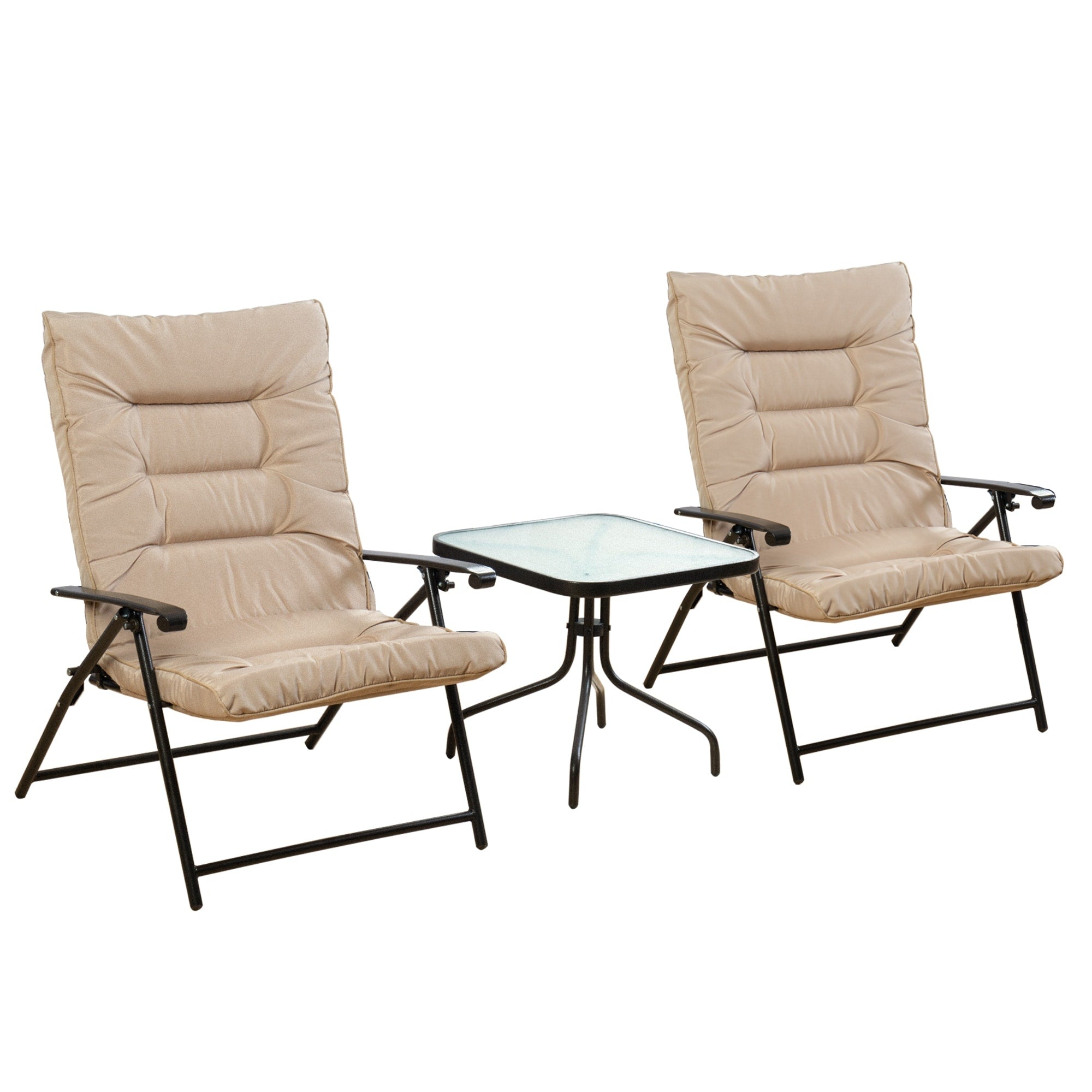 Ensemble de bistrot pliant rembourré Kozyard Elsa 3 pièces pour patio extérieur