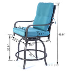 Ensemble de tabourets et chaises de bar pivotants hauts Kozyard Isabella