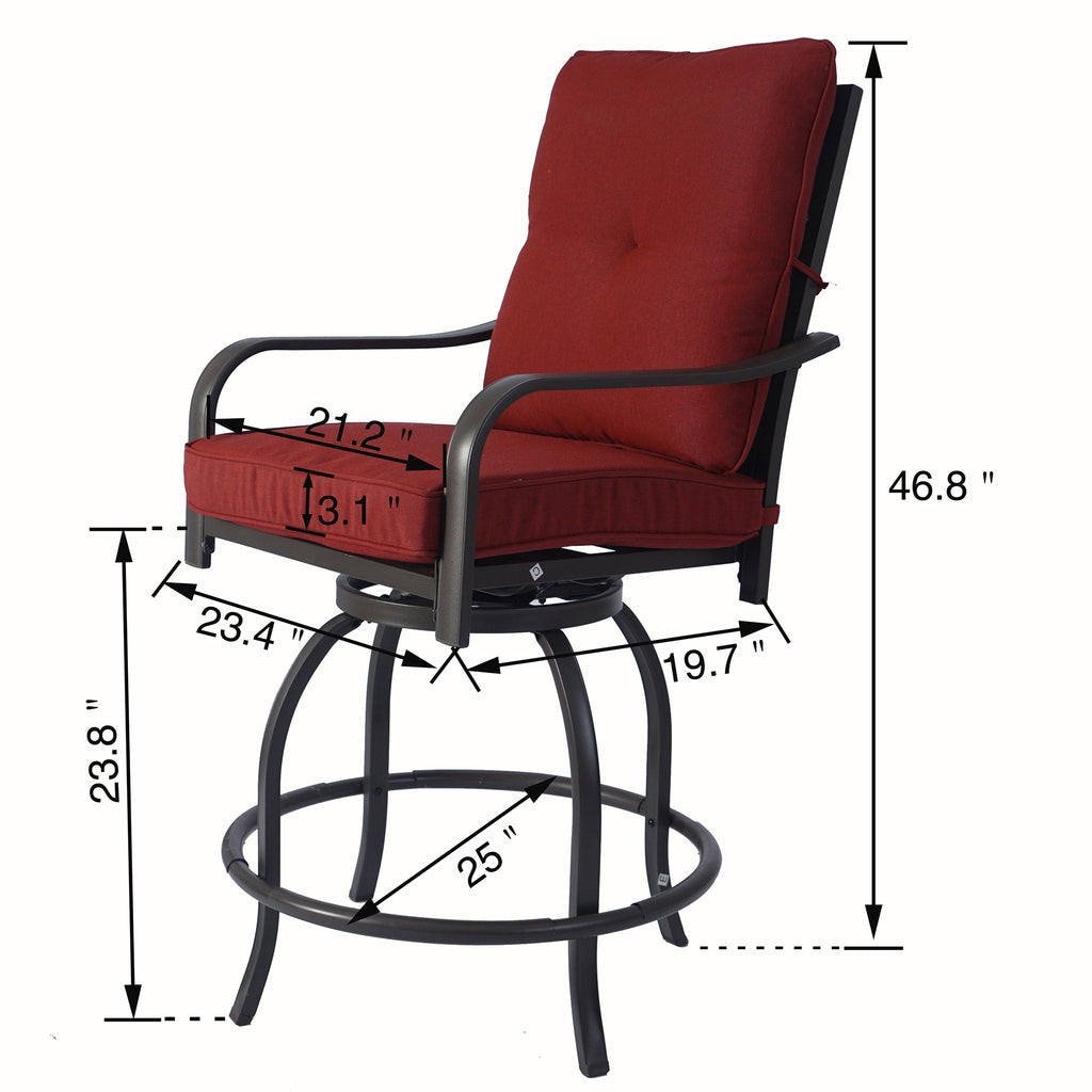 Ensemble de tabourets et chaises de bar pivotants hauts Kozyard Isabella