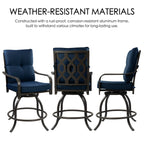 Ensemble de tabourets et chaises de bar pivotants hauts Kozyard Isabella