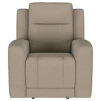 Fauteuil inclinable manuel Krio, 94 cm, similicuir marron taupe moderne
