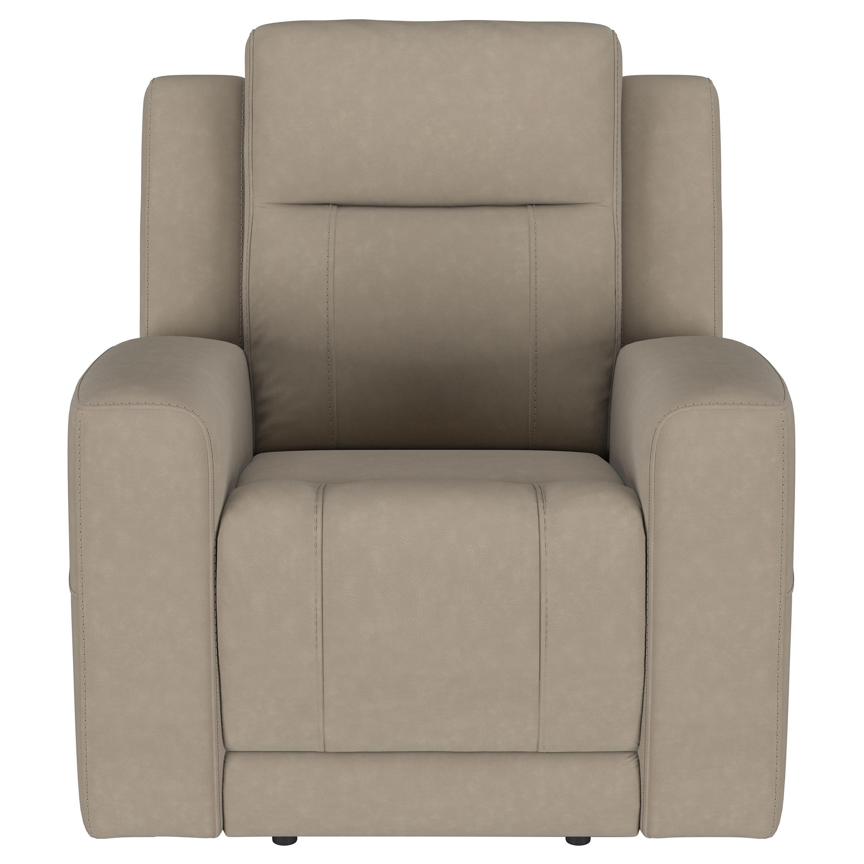 Fauteuil inclinable manuel Krio, 94 cm, similicuir marron taupe moderne