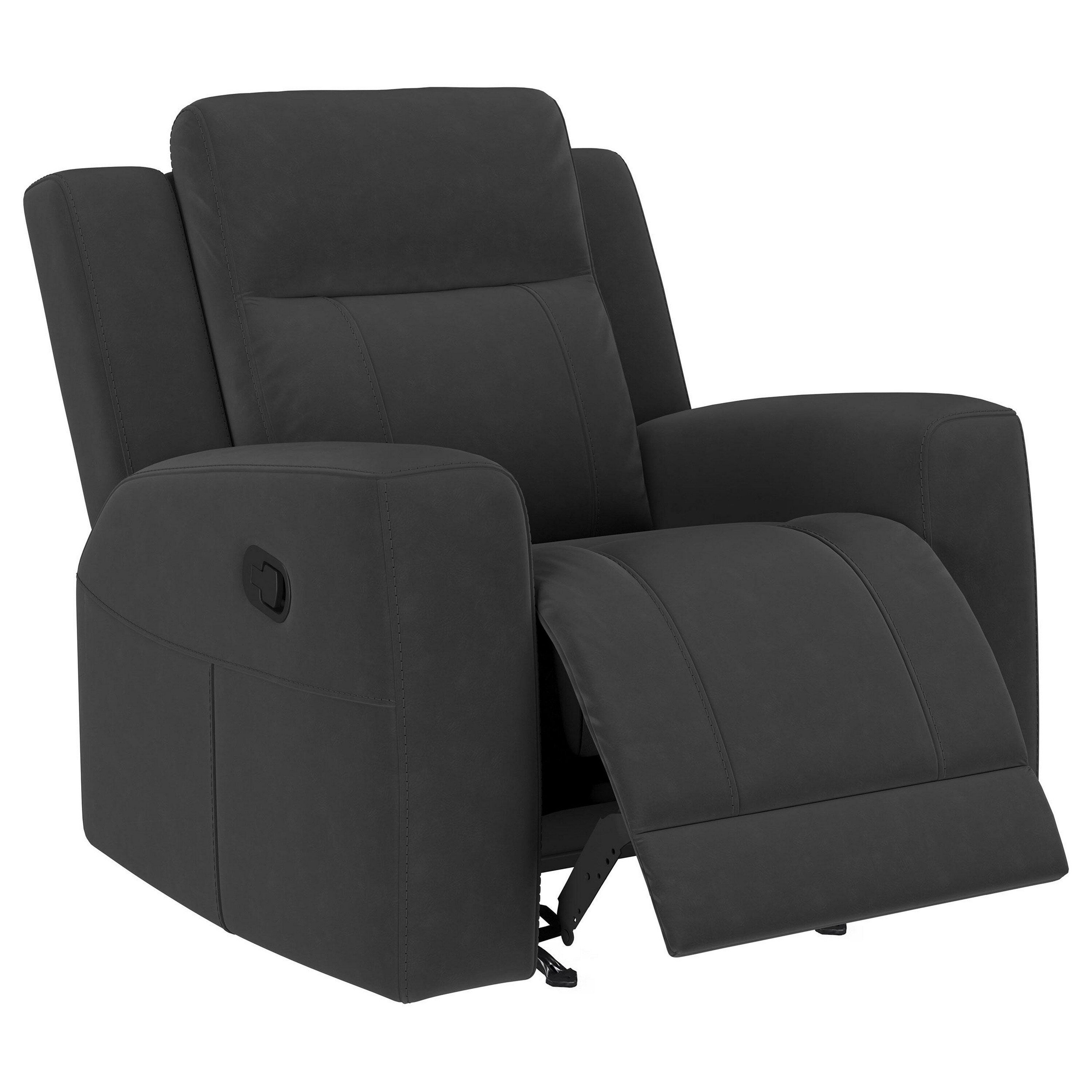 Fauteuil inclinable manuel Krio, 94 cm, similicuir gris anthracite moderne
