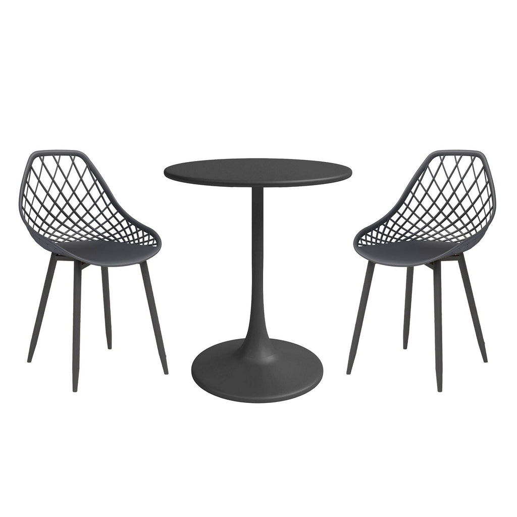 Ensemble bistrot Kurv 3 pièces, résistant aux intempéries, intérieur/extérieur