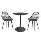 Ensemble bistrot Kurv 3 pièces, résistant aux intempéries, intérieur/extérieur