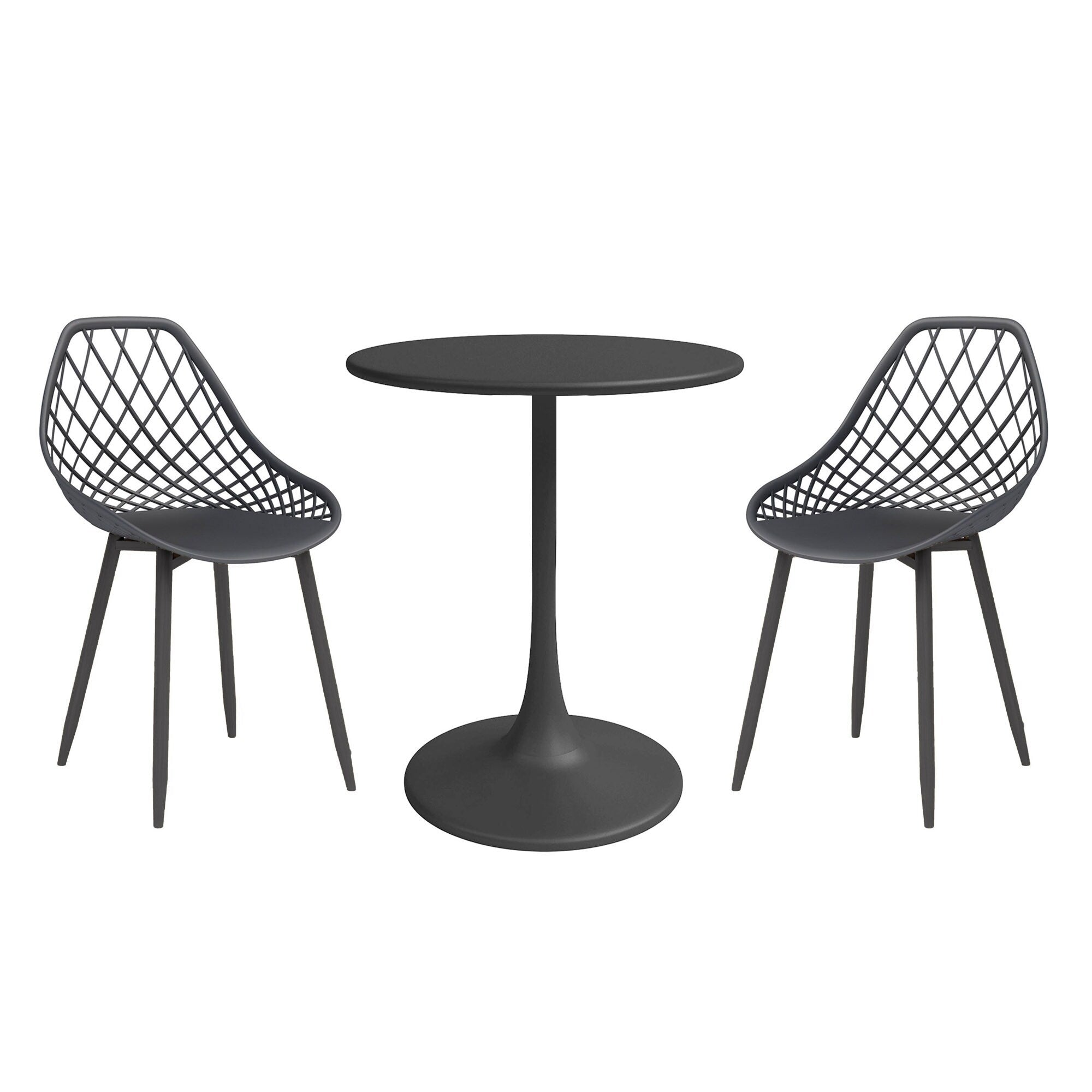 Ensemble bistrot Kurv 3 pièces, résistant aux intempéries, intérieur/extérieur