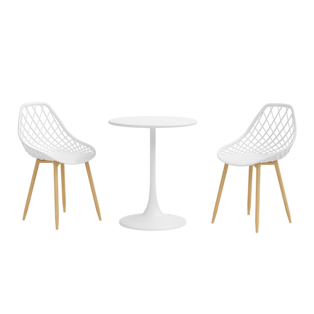 Ensemble bistrot Kurv 3 pièces, résistant aux intempéries, intérieur/extérieur