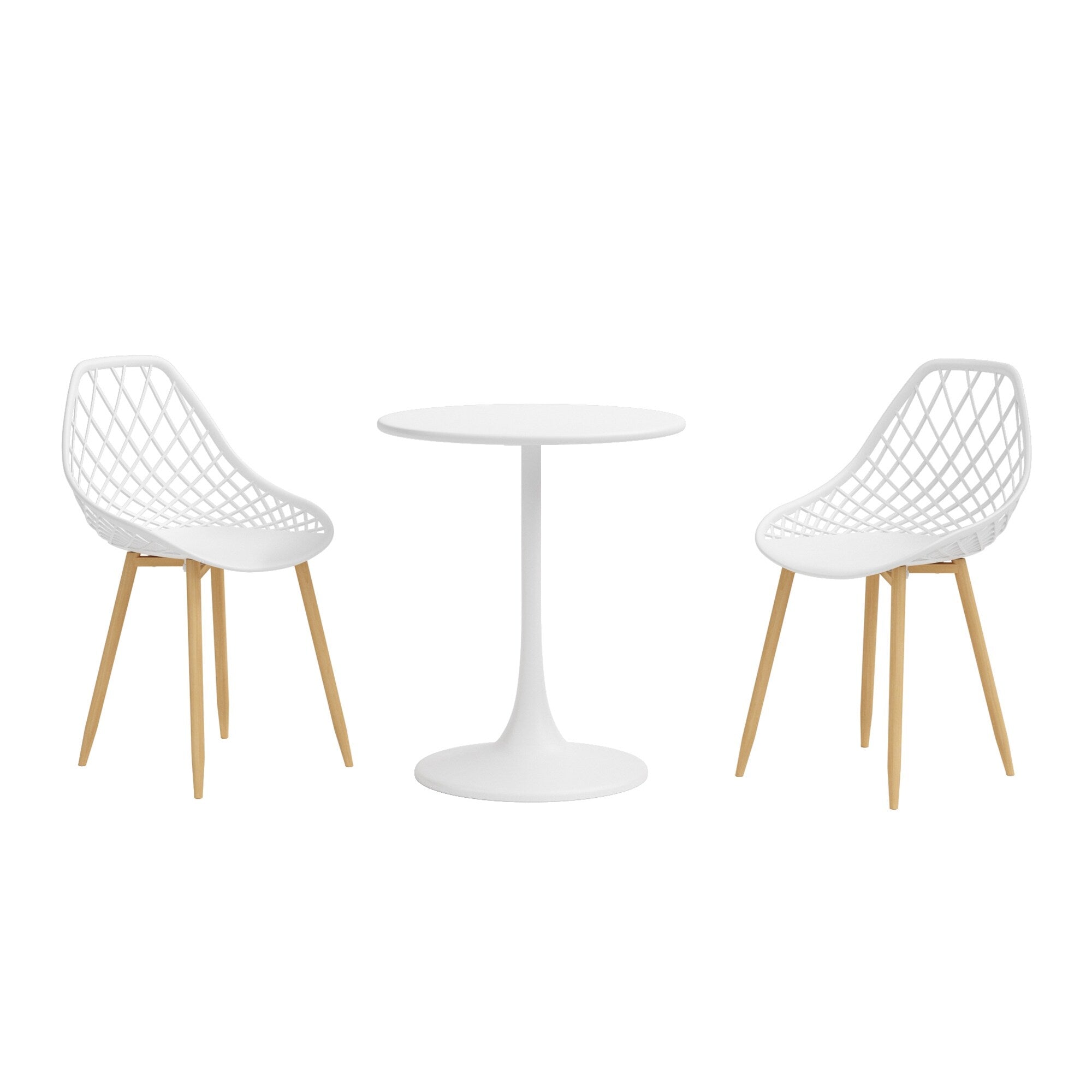 Ensemble bistrot Kurv 3 pièces, résistant aux intempéries, intérieur/extérieur