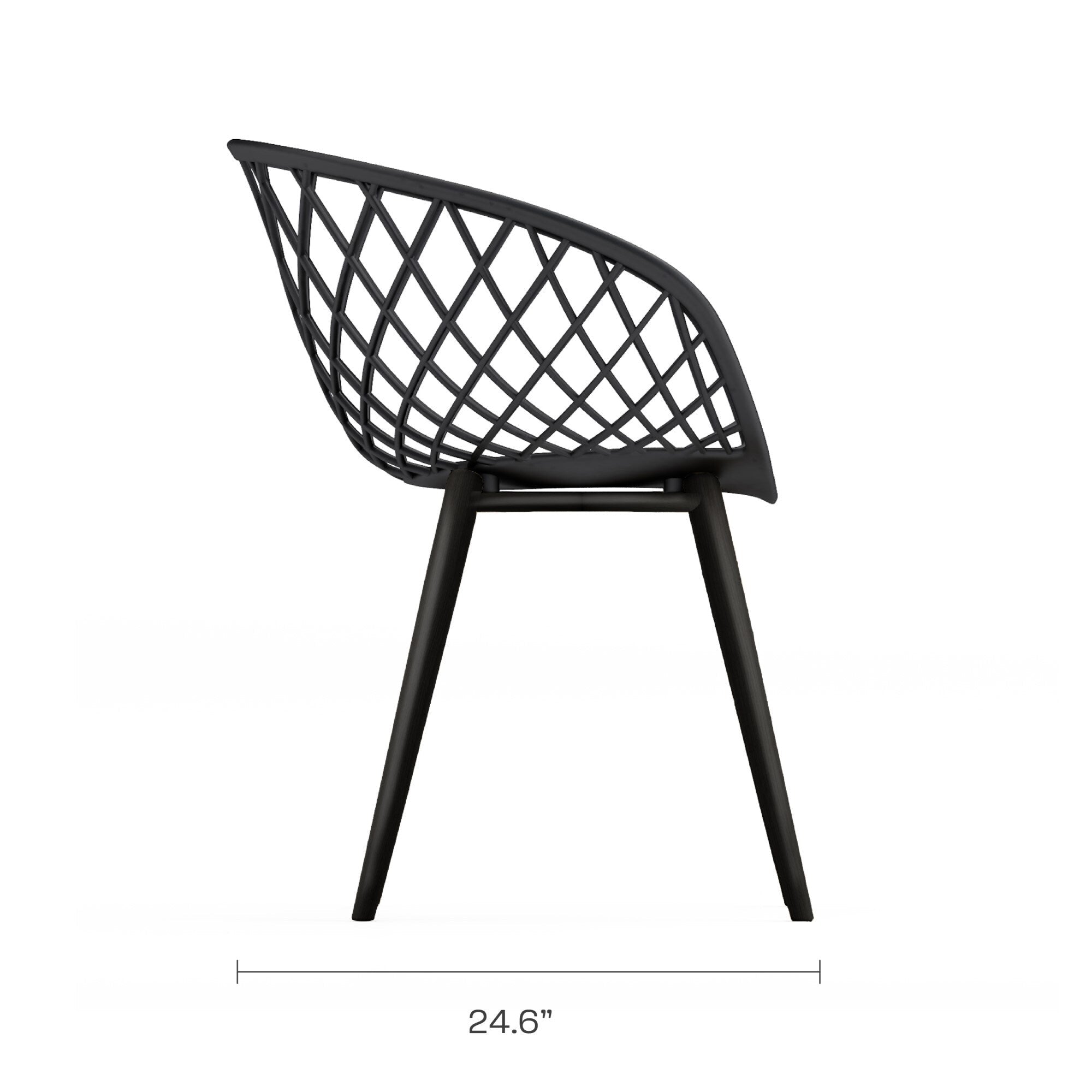 Ensemble bistrot luxueux Kurv 3 pièces, résistant aux intempéries, intérieur/extérieur
