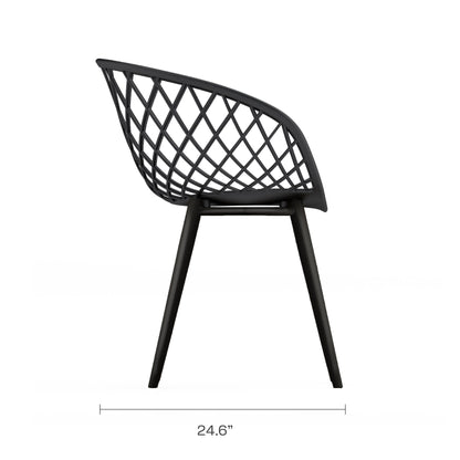 Ensemble bistrot luxueux Kurv 3 pièces, résistant aux intempéries, intérieur/extérieur