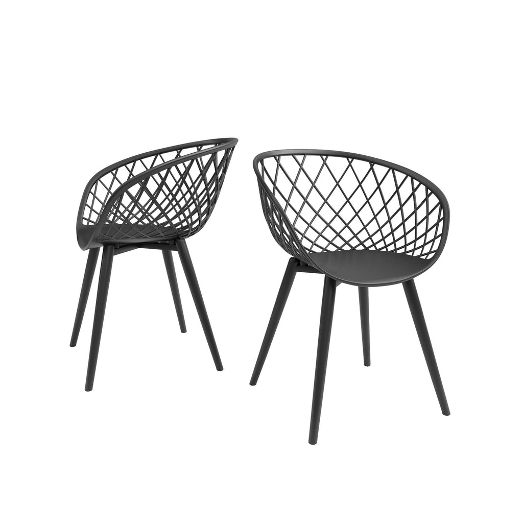 Ensemble bistrot luxueux Kurv 3 pièces, résistant aux intempéries, intérieur/extérieur