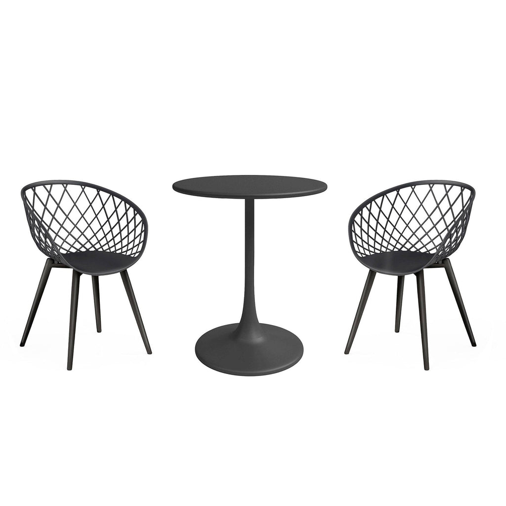 Ensemble bistrot luxueux Kurv 3 pièces, résistant aux intempéries, intérieur/extérieur