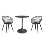 Ensemble bistrot luxueux Kurv 3 pièces, résistant aux intempéries, intérieur/extérieur