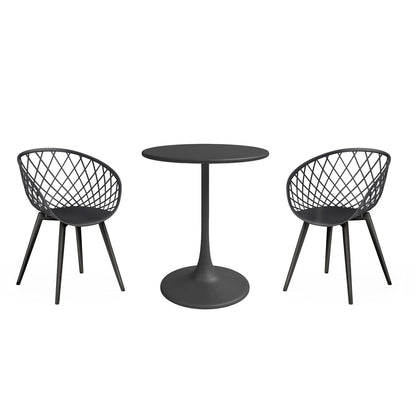 Ensemble bistrot luxueux Kurv 3 pièces, résistant aux intempéries, intérieur/extérieur