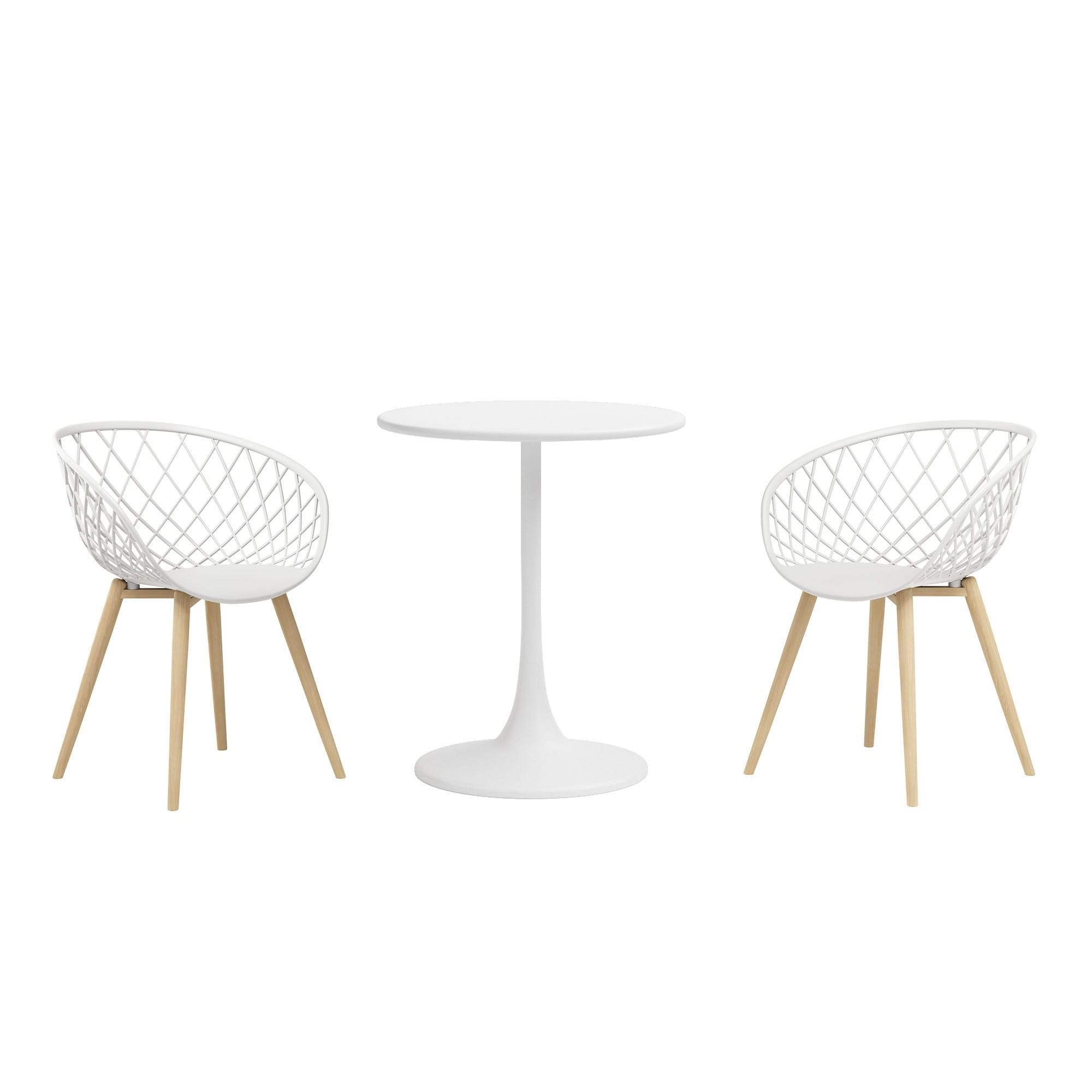 Ensemble bistrot luxueux Kurv 3 pièces, résistant aux intempéries, intérieur/extérieur