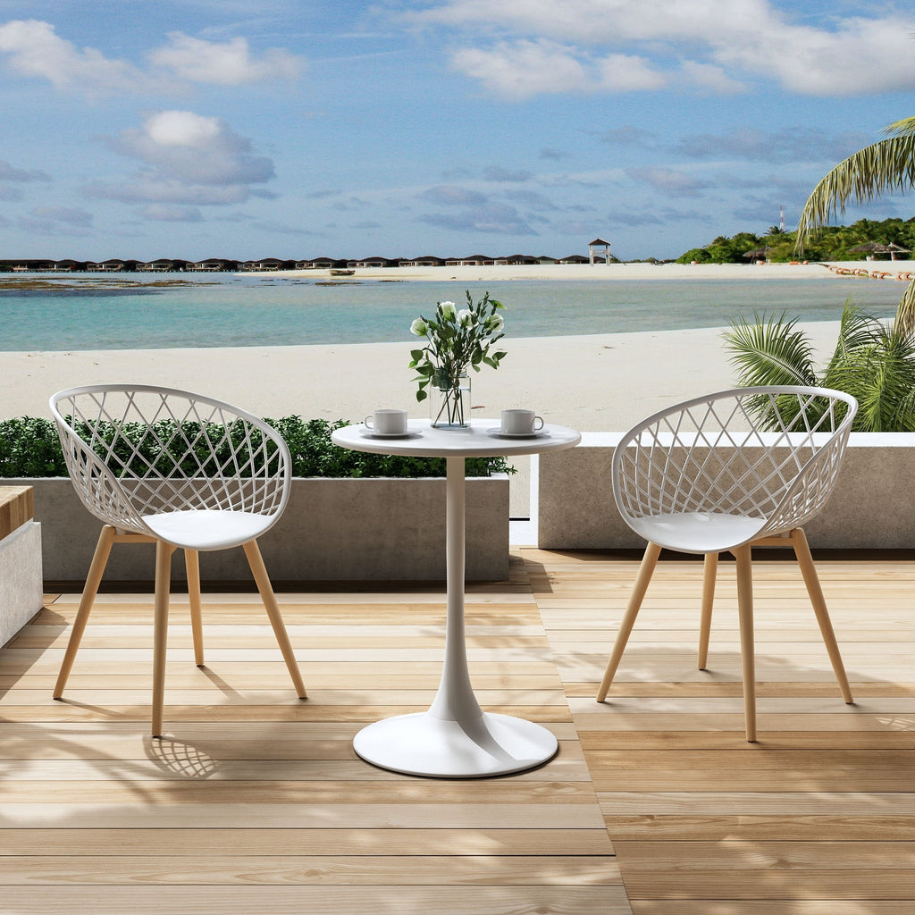 Ensemble bistrot luxueux Kurv 3 pièces, résistant aux intempéries, intérieur/extérieur