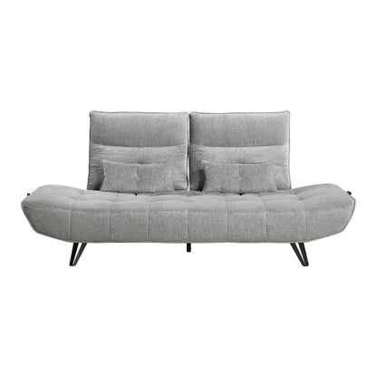 Canapé inclinable électrique réglable en profondeur Kyan, 2 coussins, chenille grise