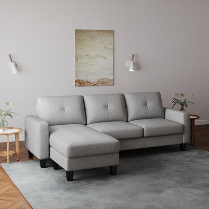 Canapé en L pour petits espaces - Canapé d'angle avec pouf