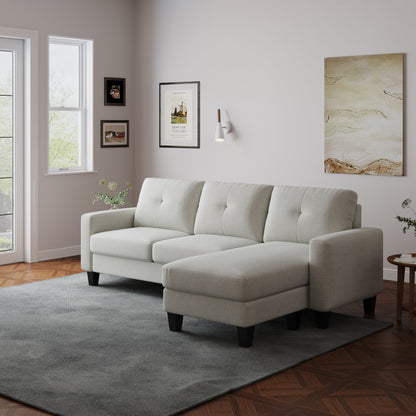Canapé en L pour petits espaces - Canapé d'angle avec pouf