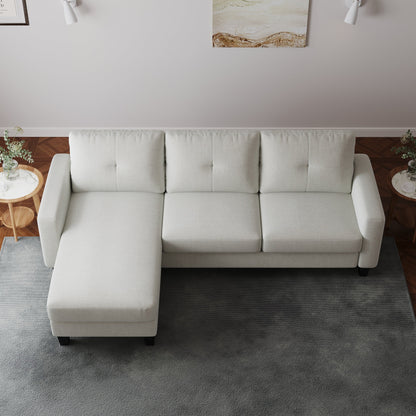 Canapé en L pour petits espaces - Canapé d'angle avec pouf