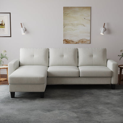 Canapé en L pour petits espaces - Canapé d'angle avec pouf