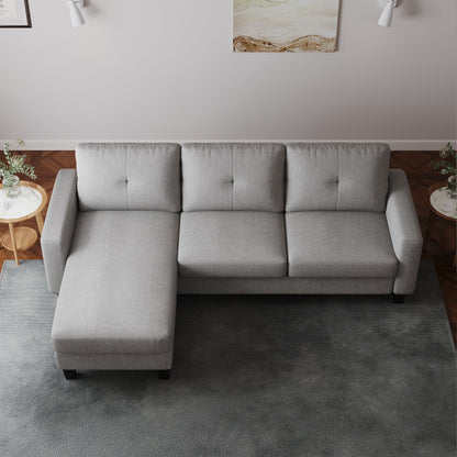 Canapé en L pour petits espaces - Canapé d'angle avec pouf