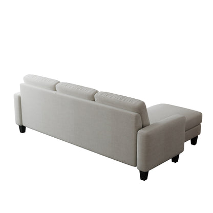 Canapé en L pour petits espaces - Canapé d'angle avec pouf