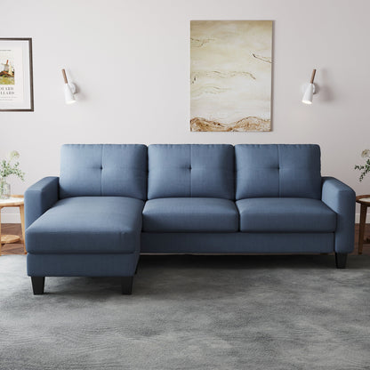 Canapé en L pour petits espaces - Canapé d'angle avec pouf