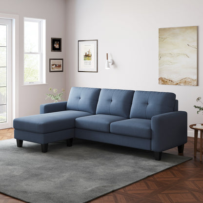 Canapé en L pour petits espaces - Canapé d'angle avec pouf