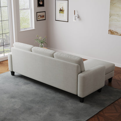 Canapé en L pour petits espaces - Canapé d'angle avec pouf