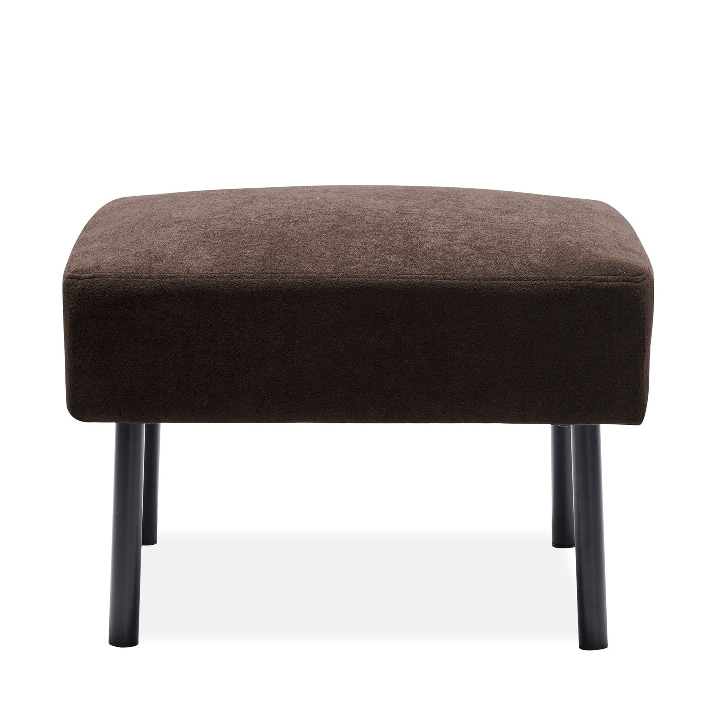 Canapé 2 places en L avec pouf, canapé causeuse moderne en tissu polyester, petit canapé confortable pour petit espace
