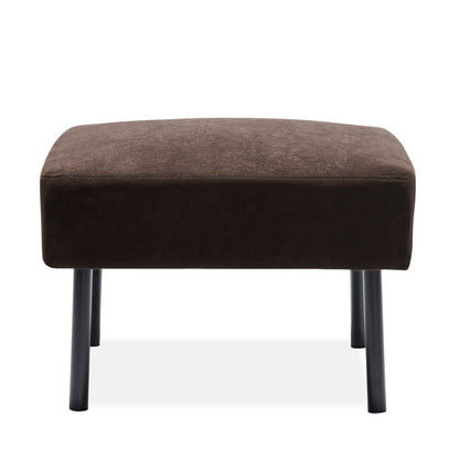 Canapé 2 places en L avec pouf, canapé causeuse moderne en tissu polyester, petit canapé confortable pour petit espace
