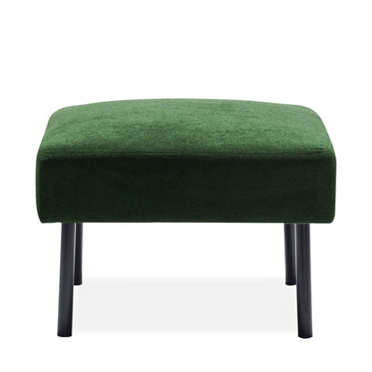 Canapé 2 places en L avec pouf, canapé causeuse moderne en tissu polyester, petit canapé confortable pour petit espace