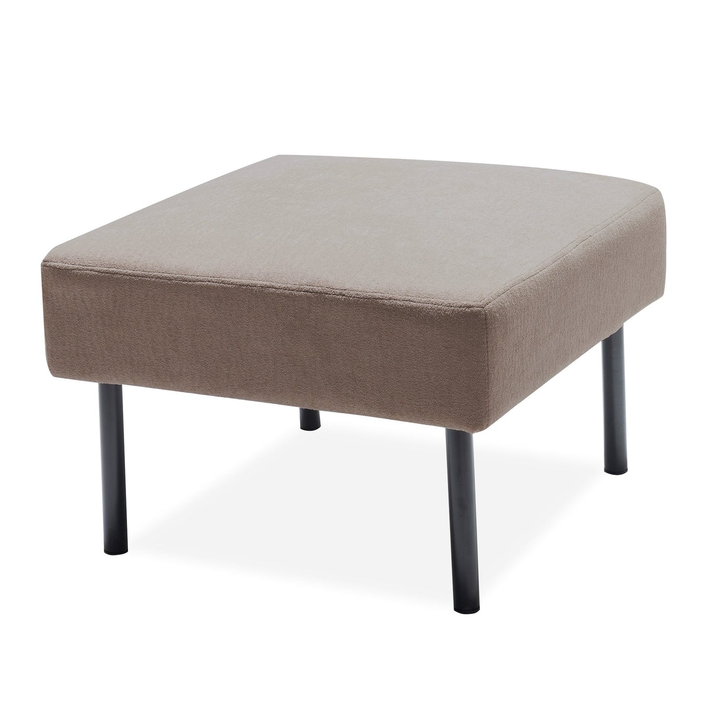 Canapé 2 places en L avec pouf, canapé causeuse moderne en tissu polyester, petit canapé confortable pour petit espace