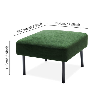 Canapé 2 places en L avec pouf, canapé causeuse moderne en tissu polyester, petit canapé confortable pour petit espace