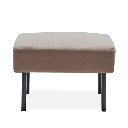 Canapé 2 places en L avec pouf, canapé causeuse moderne en tissu polyester, petit canapé confortable pour petit espace