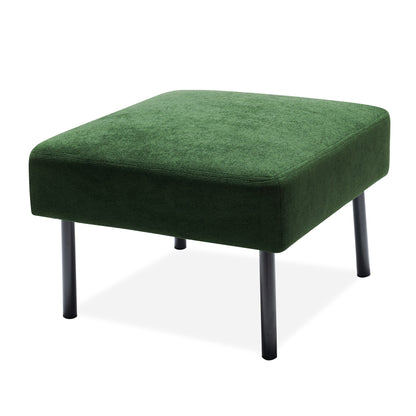 Canapé 2 places en L avec pouf, canapé causeuse moderne en tissu polyester, petit canapé confortable pour petit espace