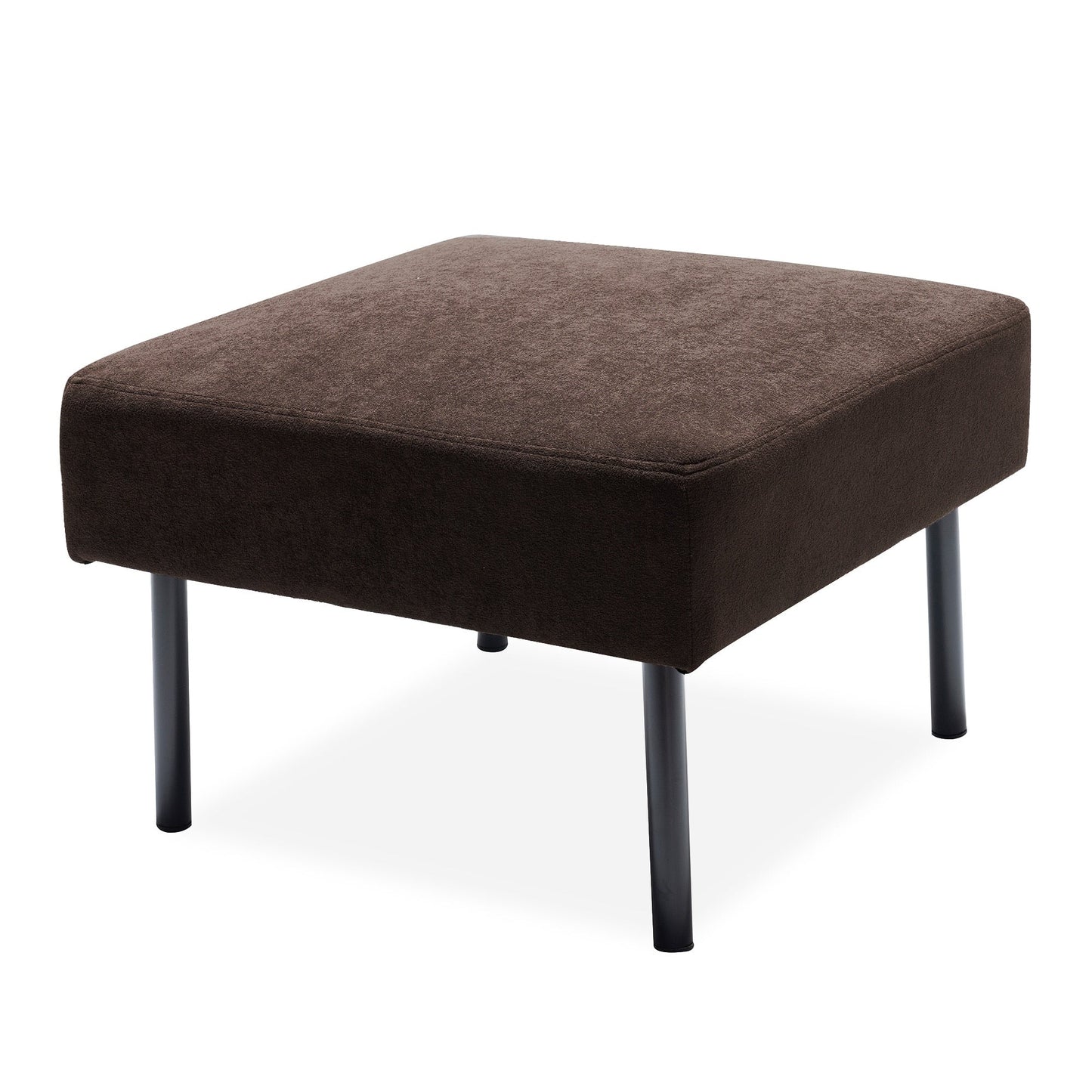 Canapé 2 places en L avec pouf, canapé causeuse moderne en tissu polyester, petit canapé confortable pour petit espace