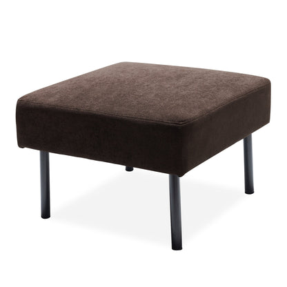 Canapé 2 places en L avec pouf, canapé causeuse moderne en tissu polyester, petit canapé confortable pour petit espace