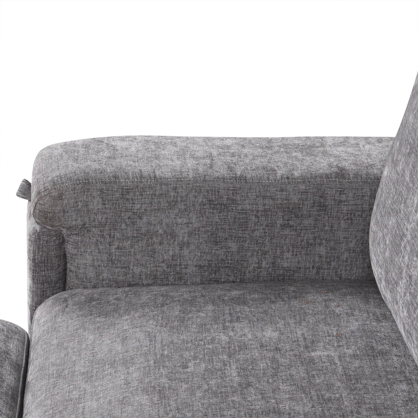 Canapé sectionnel 5 places en L avec pouf coulissant, porte-gobelets intégrés, port de chargement USB et coussins amovibles