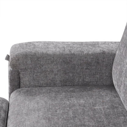 Canapé sectionnel 5 places en L avec pouf coulissant, porte-gobelets intégrés, port de chargement USB et coussins amovibles